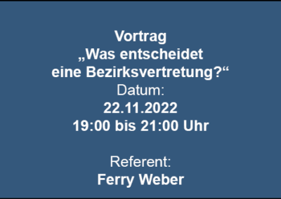 Was entscheidet eine Bezirksvertretung ?
