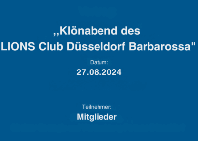 Klönabend des Lions Club Düsseldorf Barbarossa im September
