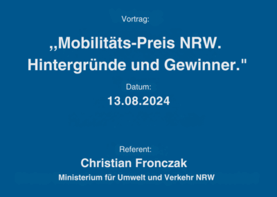 Mobilitäts-Preis NRW. Hintergründe und Gewinner.