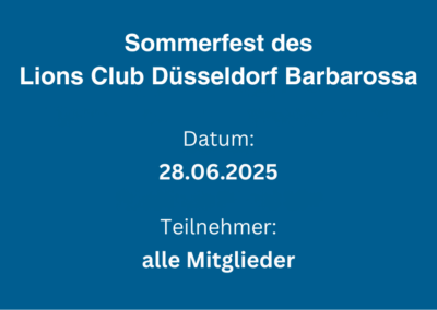 Sommerfest des Lions Club Düsseldorf Barbarossa